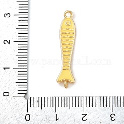 Brass Enamel Fish Connector Charms&nbsp;KK-L255-15G-04