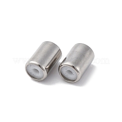 201ステンレスビーズ  内部のゴムと  スライダービーズ  コラム  変色防止  ステンレス鋼色  7.5x5mm  穴：1.4mm&nbsp;STAS-D301-13P