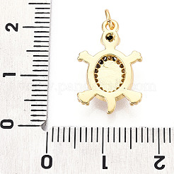 Brass Micro Pave Clear Cubic Zirconia Pendants&nbsp;KK-N268-14G