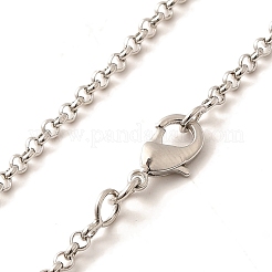 2mm Rack Plating Brass Rolo Chain Necklaces for Women Men&nbsp;MAK-L044-15P