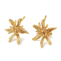 Flower 304 Stainless Steel Stud Earrings for Women&nbsp;EJEW-K333-08G
