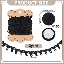 3 Yards Nylon Braid Trims with Elastic Button Loops&nbsp;DIY-DR0002-65A