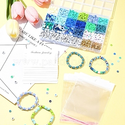 DIY Polymer Clay & Acrylic & CCB Plastic Beads Bracelets Making Kits&nbsp;DIY-FS0006-46