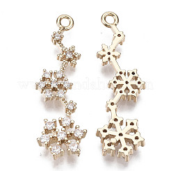 Brass Micro Pave Cubic Zirconia Pendants for Christmas&nbsp;X-KK-R111-038
