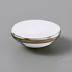 ガラスカボション  アイ模様で半円形  人形作りのクラフトアイ  きいろ  20x6.5mm&nbsp;GLAA-WH0031-36C