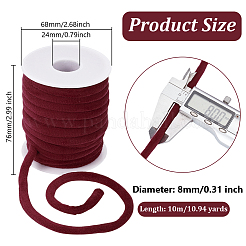 ベルベットコード  プラスチックスプール付き  ファイヤーブリック  8mm  約10.94ヤード（10m）/ロール&nbsp;OCOR-OC0001-11