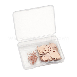 304 Stainless Steel Stamping Blank Tag Charms Sets&nbsp;STAS-TA0004-12RG
