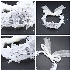 Alloy with Plastic Imitation Pearl Mesh Headpiece Cap&nbsp;AJEW-WH20054-127