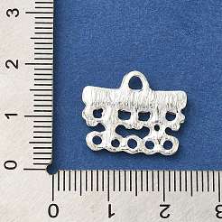 ラックメッキ合金シャンデリアコンポーネントリンク  長方形  銀  15.5x19x2.5mm  穴：3mm&nbsp;STAS-M016-08S