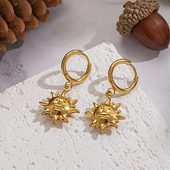 304 Stainless Steel Sun Hoop Earrings&nbsp;DT3255