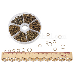 1箱アイアンミックススプリットリング  ダブルループ丸カン  アンティークブロンズ  4~10x1~1.3mm  内径約2~7.4mm&nbsp;IFIN-PH0001-09AB