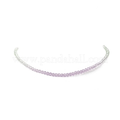 女性用ファセットグラデーションカラーガラスビーズネックレス  合金製カニカン付き  ミックスカラー  14.17インチ（36cm）&nbsp;NJEW-JN04195