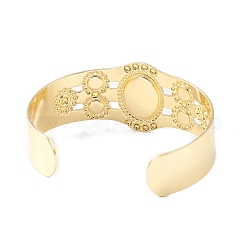 Resin Oval Beaded Open Cuff Bangle&nbsp;BJEW-F452-01B