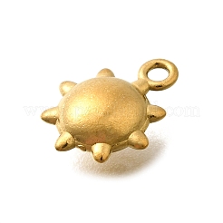 304ステンレススチールチャーム  18KGP本金メッキ  太陽  10x8x3.5mm  穴：1.2mm&nbsp;STAS-D310-06G-01