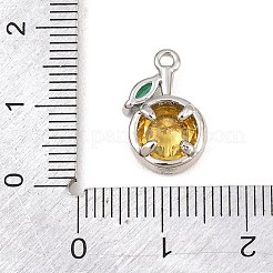 Brass Pave Colorful Cubic Zirconia Pendants&nbsp;CU-CBAFB7D-03A-P
