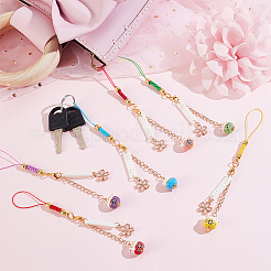 6Pcs Cute Maneki Neko Smart Phone Strap Lanyards&nbsp;HJEW-PH01586