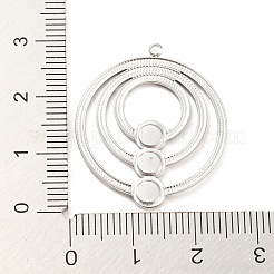 変色しない304ステンレススチールペンダントカボションセッティング  トリプルリング  ステンレス鋼色  トレイ：4mm  29x25x1.5mm  穴：1.5mm&nbsp;X-STAS-P333-03P
