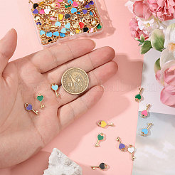 100Pcs 10 Colors Alloy Enamel Pendants&nbsp;ENAM-CA0001-94