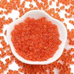 ガラスシードビーズ  透明色  ピーナッツ  ダークオレンジ  3~3.5x6x3mm  穴：1.2mm  約4500個/ポンド&nbsp;SEED-A033-03B-01