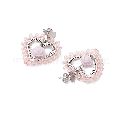 Alloy Glass Stud Earrings&nbsp;EJEW-MZ00372-02