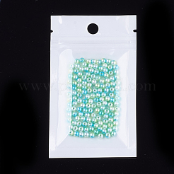 パールフィルムプラスチック製再封可能包装袋  ハングホール付き  トップシール  長方形  ホワイト  10x6cm  インナー対策：7x5のCM&nbsp;OPP-R003-6x10