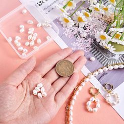 天然養殖淡水パールビーズ連売り  ライス  貝殻色  7.5~9.5x5.5~6.5mm  穴：0.7mm  約24~25個/連  7.56インチ〜7.76インチ（19.2cm〜19.7)&nbsp;PEAR-SZ0001-07
