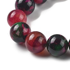 天然マルチカラー瑪瑙ビーズ連売り  染め＆加熱  ラウンド  カメリア  14mm  穴：1.5mm  約28個/連  15.31''（38.9センチメートル）&nbsp;G-A261-B13-14mm