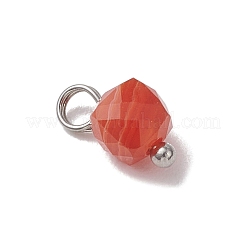 6Pcs 6 Colors Natural Quartz & Grey Agate & Banded Agate & Green Onyx Agate Faceted Cube Charms&nbsp;PALLOY-JF04798-01