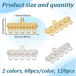 120Pcs 2 Colors Tibetan Style Alloy Chandelier Component Links&nbsp;FIND-GO0003-41