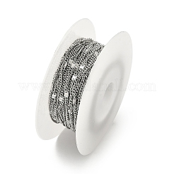 304ステンレススチールフィガロチェーン  ハンダ付け  スプールで  ステンレス鋼色  4.5x2x0.8ミリ＆1.8x1.5x0.8mm&nbsp;CHS-K017-10P
