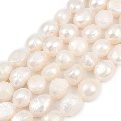 天然養殖淡水パールビーズ連売り  研磨両側  グレード3 A  リネン  12~15mm  穴：0.6mm  約30~32個/連  14.88~15.08インチ（37.8~38.3cm）&nbsp;PEAR-P064-20O-01A