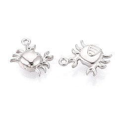 304ステンレススチール製のカニチャーム  ステンレス鋼色  12x13.5x4mm  穴：1.4mm&nbsp;STAS-T069-36P