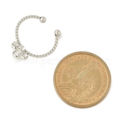 女性用304ステンレススチールクリスタルラインストーンカフリング  クロスオープンリング  ステンレス鋼色  クロス：13x10mm  内径: 調節可能&nbsp;RJEW-G338-03P