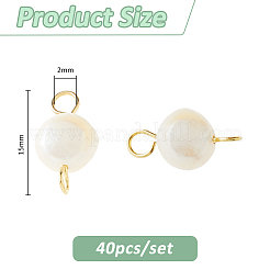 40Pcs Natural Cultured Freshwater Pearl Two Sides Polished Connector Charms&nbsp;PALLOY-FH00102
