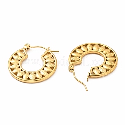 Ion Plating(IP) 304 Stainless Steel Leaf Wrap Hoop Earrings for Women&nbsp;EJEW-F283-07G