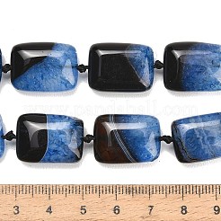 天然石瑪瑙ビーズ連売り  染め＆加熱  長方形  ミックスカラー  19~20.5x13.5~15.5x6.5~8.5mm  穴：1.2~1.4mm  約19個/連  16.26''~16.97''（41.3~43.1センチメートル）&nbsp;GG-L001-M01-01