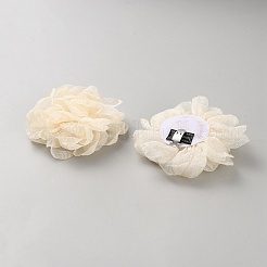 合金シューズバックルクリップ  取り外し可能な布製靴飾り  花  レモンシフォン  90x85x22mm&nbsp;AJEW-WH0542-68B
