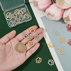 20Pcs 2 Colors 304 Stainless Steel Hollow Connector Charms&nbsp;STAS-HY0001-58
