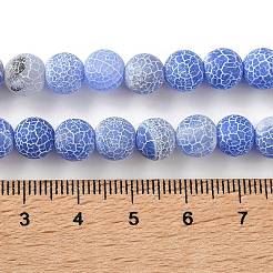 Frosted Natural Weathered Agate Beads Strands&nbsp;G-F367-8mm-01