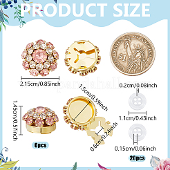 6Pcs Alloy Rhinestone Cufflinks&nbsp;FIND-NB0007-41B