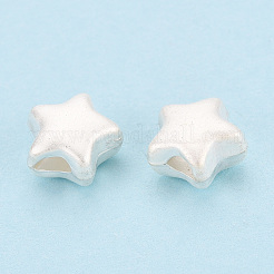 フロスト925スターリングシルバービーズ  スター  艶消し  銀  8x8x5mm  穴：1.5x2.5~3mm&nbsp;STER-T008-33S