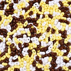 不透明なアクリルビーズ  ピーナッツ  ミックスカラー  6.5x4x3mm  穴：1.5mm  約199個/10g&nbsp;X1-MACR-T048-02M-05