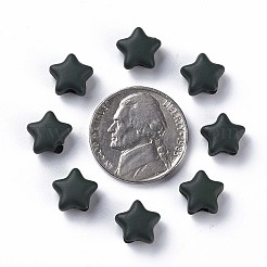 スプレープリントアクリルビーズ  スター  オリーブドラブ  8.5x9.5x5mm  穴：2mm  約2050個/500g&nbsp;MACR-S373-45-O01