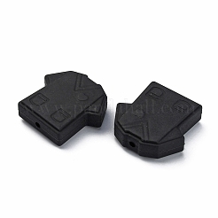 食品グレードの環境に優しいシリコーンビーズ  男性ナース服  ブラック  26x26.5x8mm  穴：2.5mm&nbsp;LS-FIND-WH0125-18F