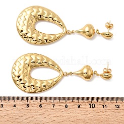 304 Stainless Steel Teardrop Dangle Stud Earrings&nbsp;EJEW-P329-07G