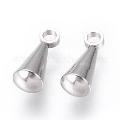 変色しない304ステンレススチールチャーム  アジャスターチェーンドロップ  ティアドロップ  ステンレス鋼色  9.8x4mm  穴：1.6mm&nbsp;STAS-F222-011