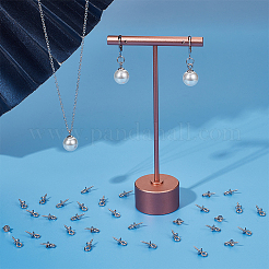 304ステンレススチールスクリューアイピンペグベイル  片穴パーツ用  ステンレス鋼色  10x4mm  穴：2mm  ピン：1.5mm  150個/箱&nbsp;STAS-UN0002-18P