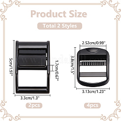 2Pcs 304 Stainless Steel Buckle Clasps&nbsp;STAS-WR0001-06EB
