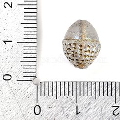 不透明なチェコガラスビーズ  ドングリ  銀  12x10mm  穴：1mm&nbsp;LS-GLAA-NH0004-01A