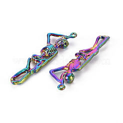レインボーカラーアロイペンダント  カドミウムフリー＆ニッケルフリー＆鉛フリー  ハロウィン  42x12x4mm  穴：1.2mm&nbsp;PALLOY-S180-275-NR